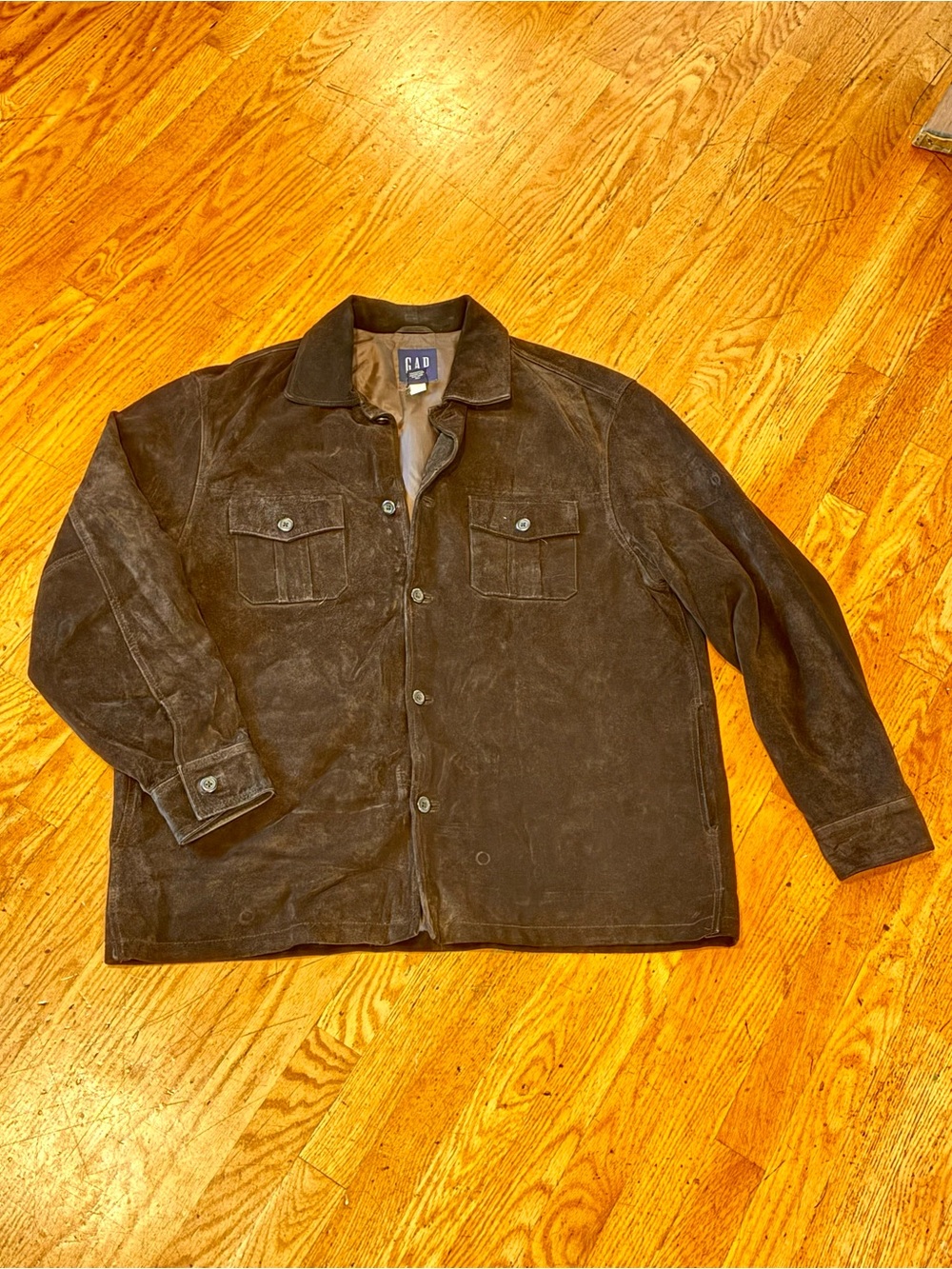 GAP Men's Dark Brown Suede Shirt Jacket
